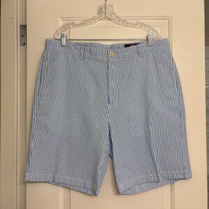Vineyard Vines Seersucker Blue and White Striped Shorts Size 38